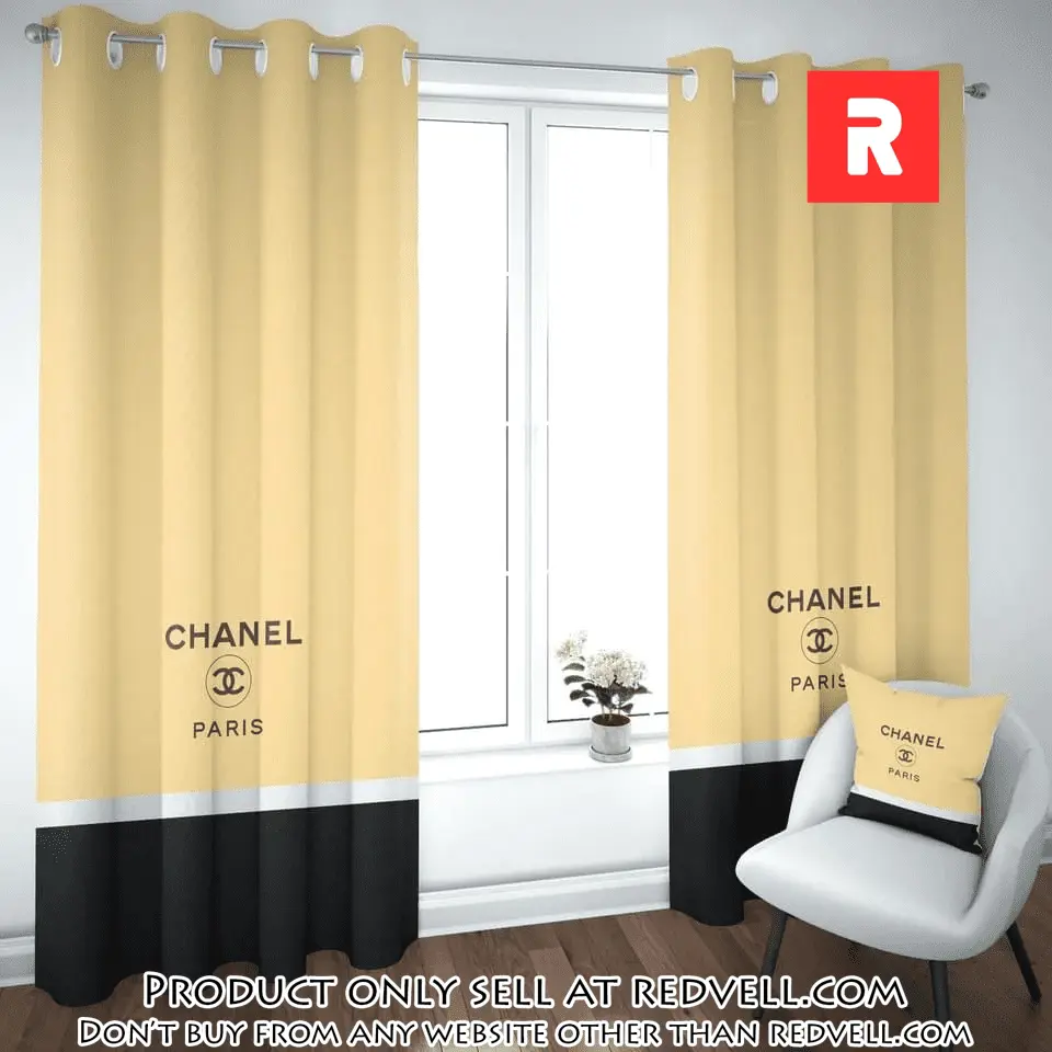Chanel paris pastel yellow premium window curtains hot  luxury curtain wc103 rv4945902